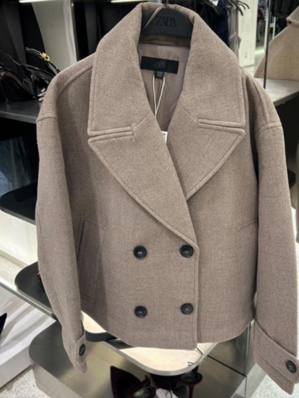 Zara Double Breasted Peacoat